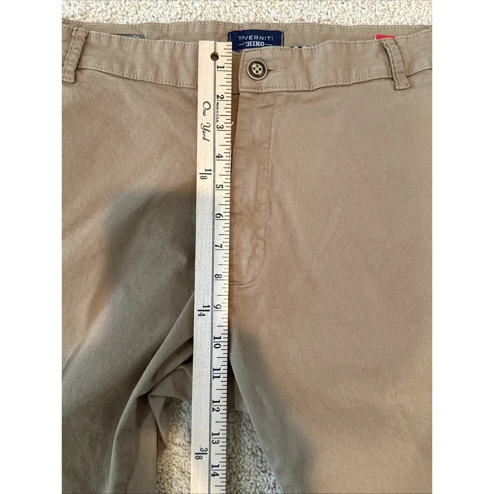Men's Jimmy Taverniti Flat Front Chino Pants - Cotton Blend Lt Brown‎ Size 40x30